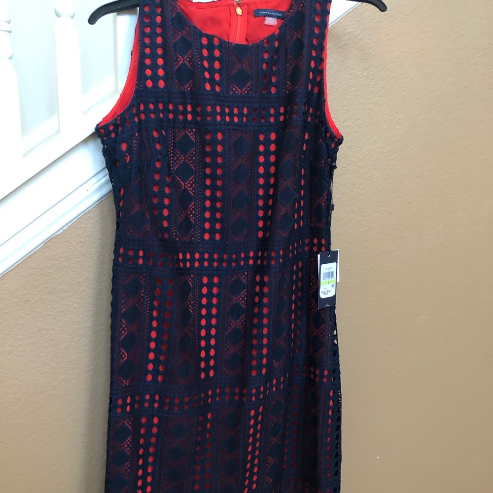 TH navy & red dress